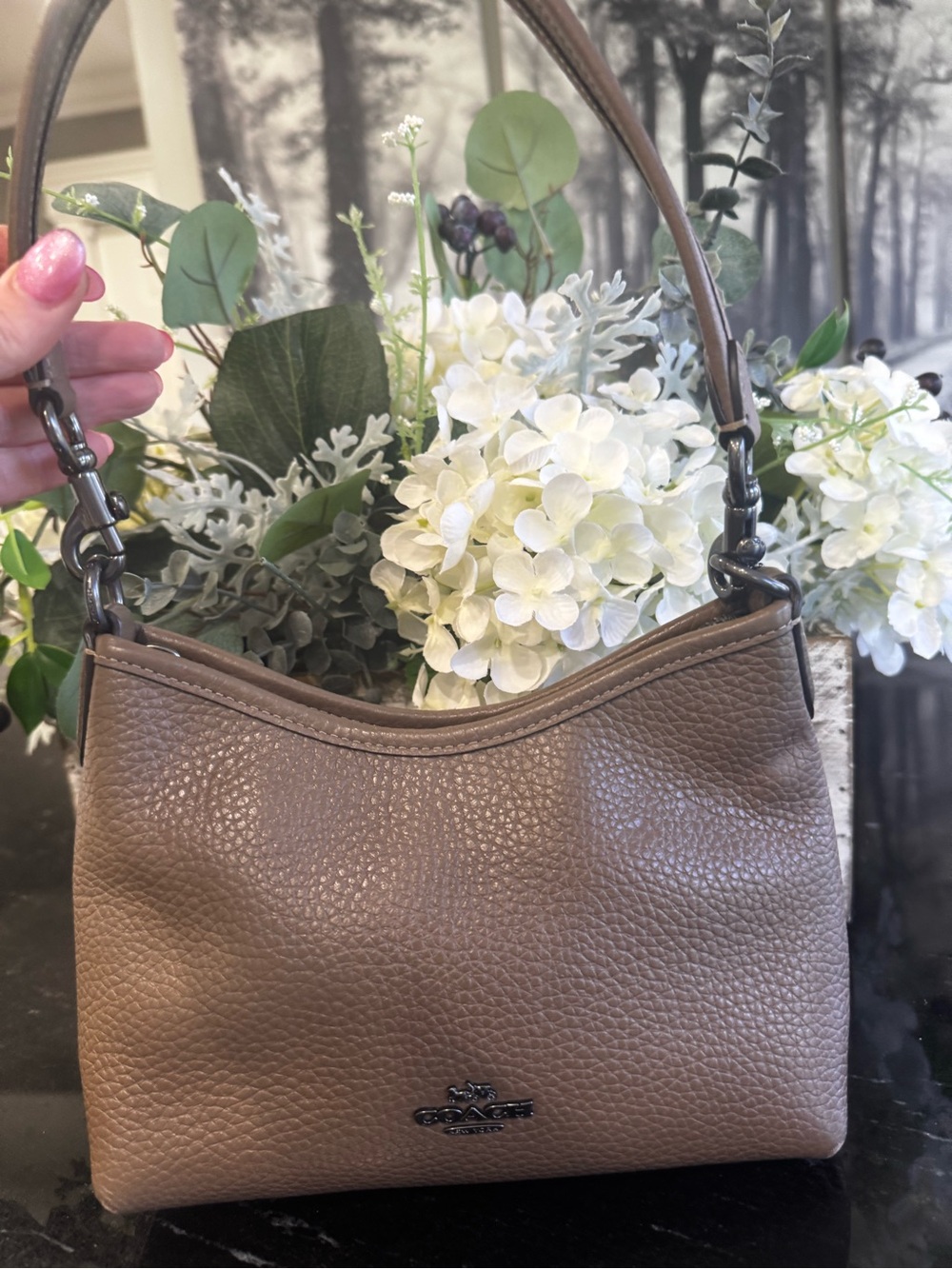 COACH Small Laurel Crossbody/Shoulder Bag - color Stone - Picture 3 of 10